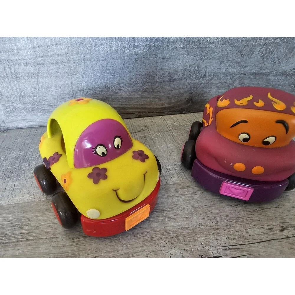 Chunky Cars Pull Back and Go- Just B You Pickup Truck Lot Of 2 Beetle Bug Car